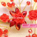 hot selling custom fashion red crystal hair clip personalized hair comb